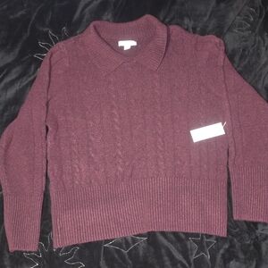 Liz Claiborne Burgundy Crew Neck Sweater